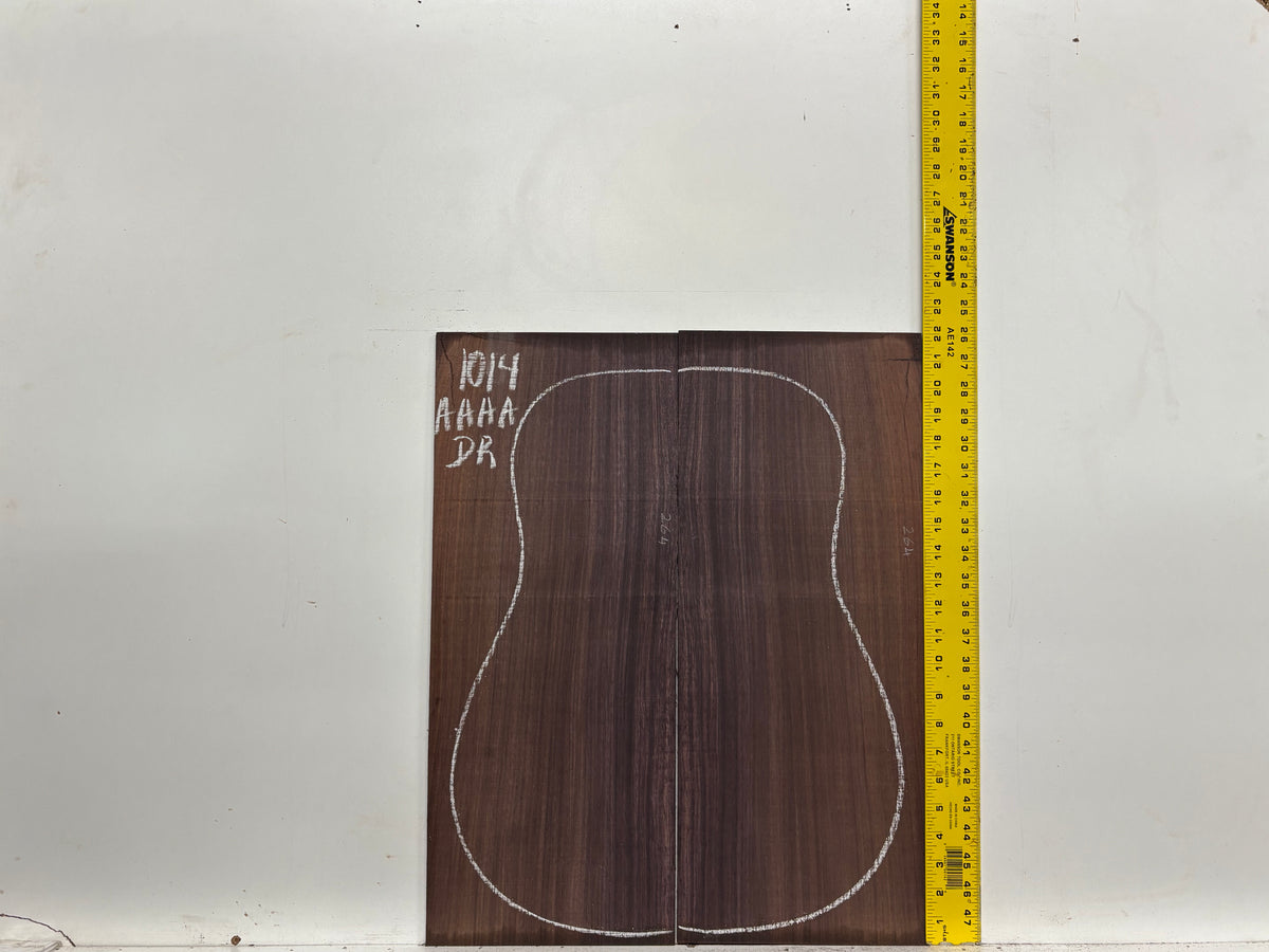 East Indian Rosewood Dreadnought AAAA Grade Guitar Back & Side Set #1014 - Exotic Wood Zone