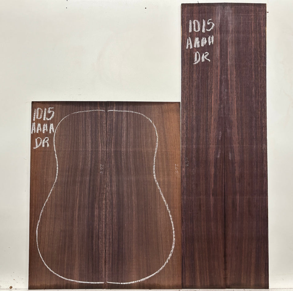 East Indian Rosewood Dreadnought AAAA Grade Guitar Back & Side Set #1015 - Exotic Wood Zone