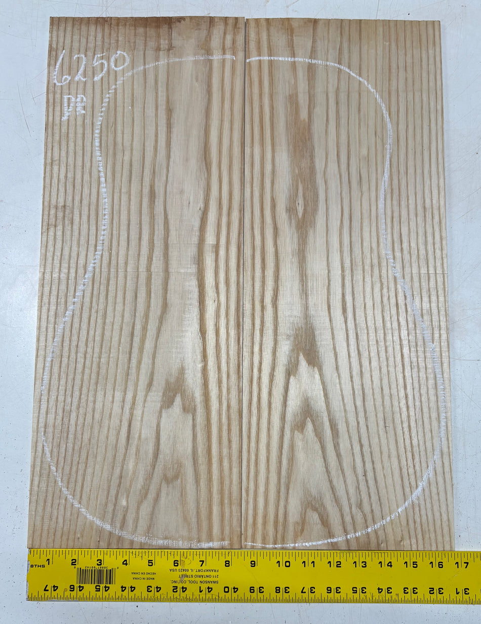 White Ash Dreadnought Guitar Back Set 22"x8-3/8"x3/16"#6250