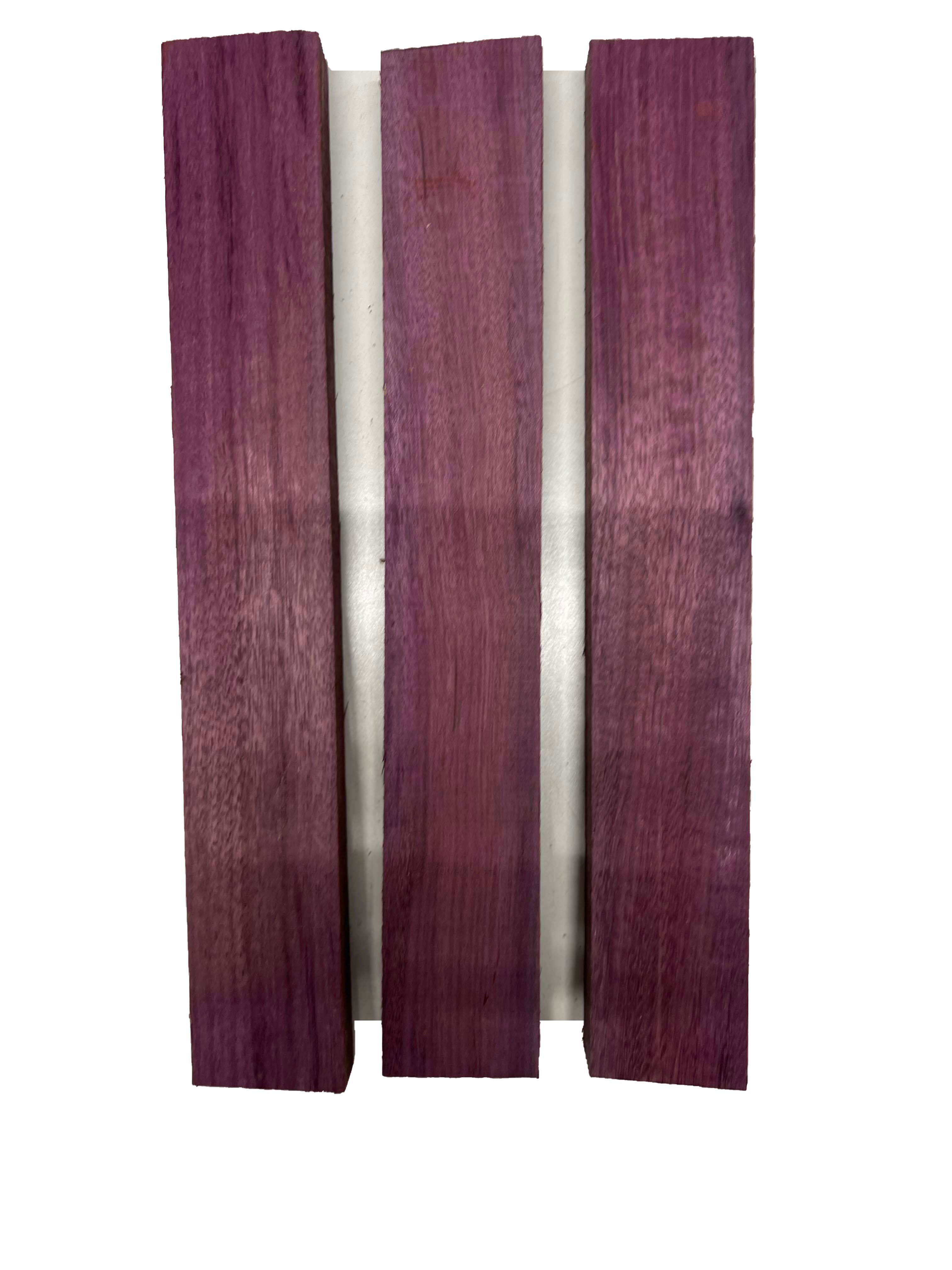 Pack Of 3, Purpleheart Thin Stock Three Dimensional Lumber Wood Blank 14&quot;x2&quot;x3/4&quot; 