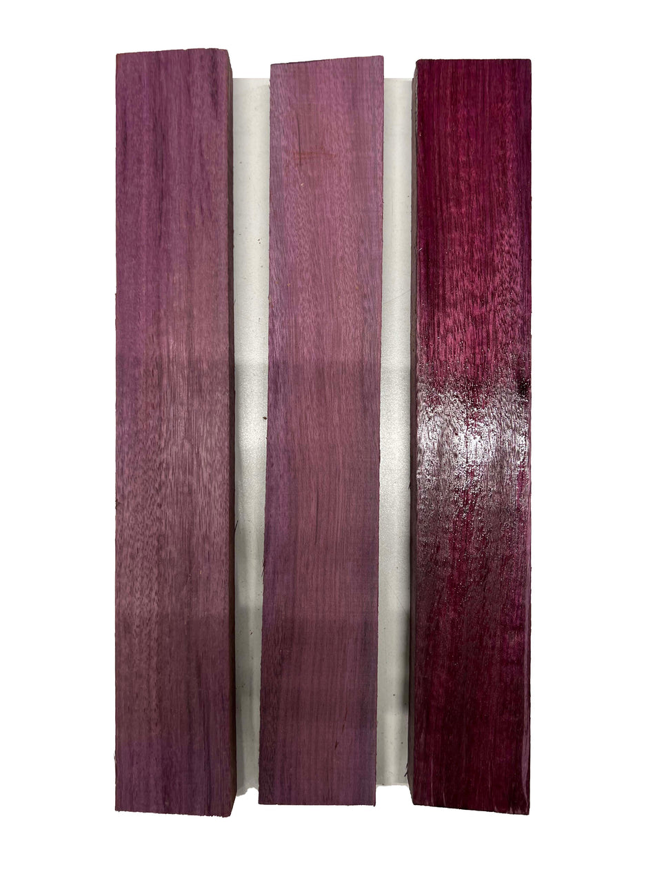 Pack Of 3, Purpleheart Thin Stock Three Dimensional Lumber Wood Blank 14"x2"x3/4" #224 - Exotic Wood Zone - Buy online Across USA 