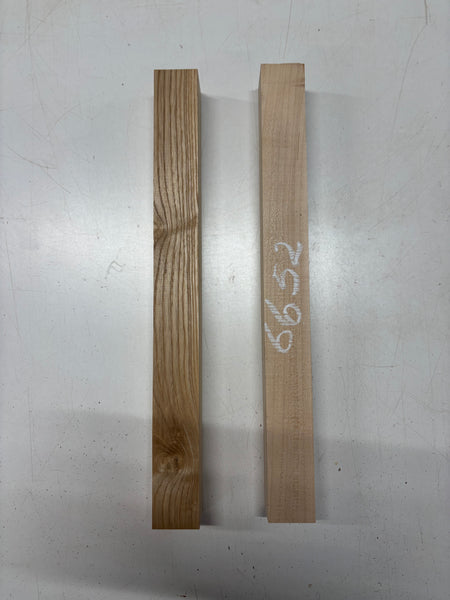 2 Pack, 2 Species White Ash + Ambrosia Maple Turning Wood Blanks  18"x1-3/4"x1-3/4"#6652 - Exotic Wood Zone