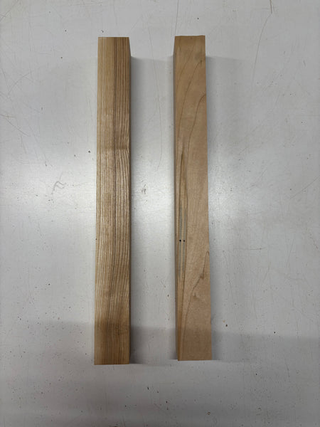 2 Pack, 2 Species White Ash + Ambrosia Maple Turning Wood Blanks  18"x1-3/4"x1-3/4"#6652 - Exotic Wood Zone