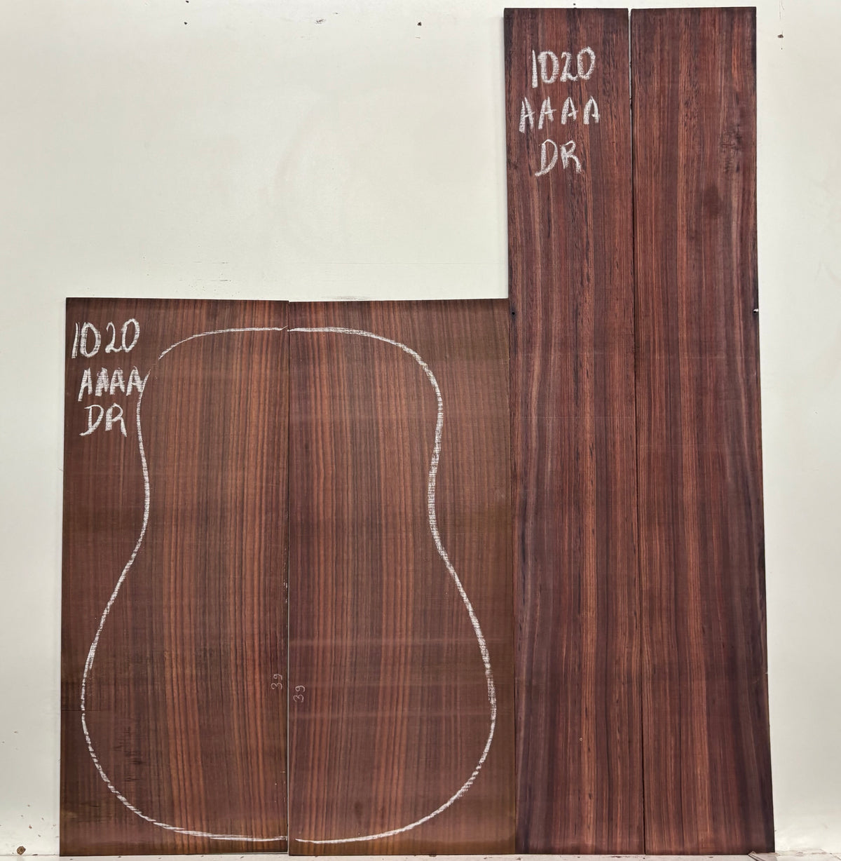 East Indian Rosewood Dreadnought AAAA Grade Guitar Back & Side Set #1020 - Exotic Wood Zone