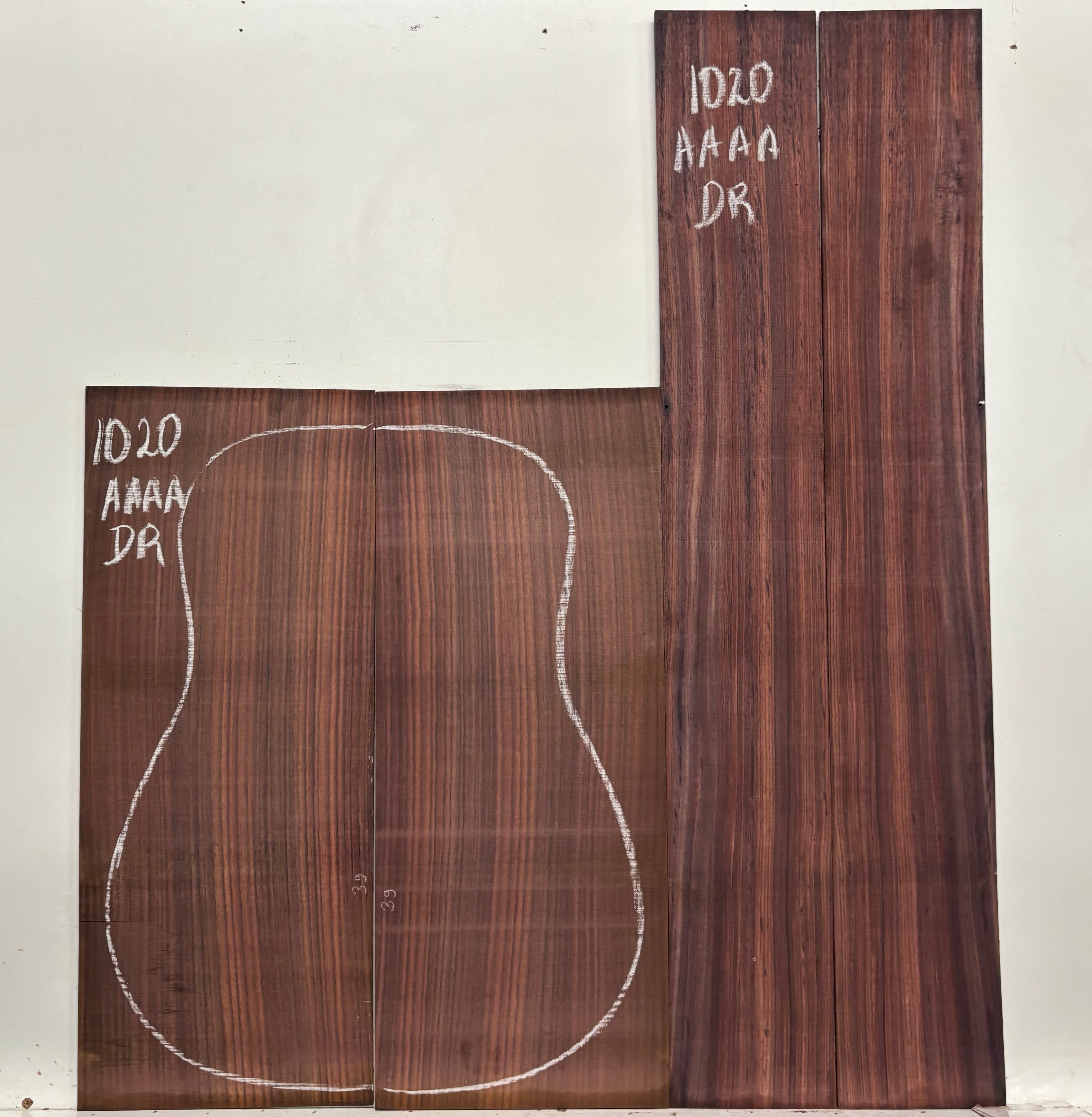 East Indian Rosewood Dreadnought AAAA Grade Guitar Back & Side Set #1020 - Exotic Wood Zone