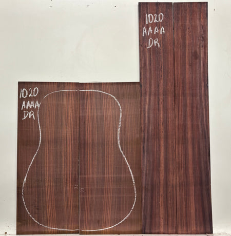 East Indian Rosewood Dreadnought AAAA Grade Guitar Back & Side Set #1020 - Exotic Wood Zone