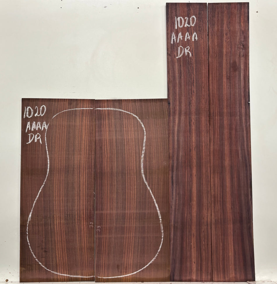 East Indian Rosewood Dreadnought AAAA Grade Guitar Back & Side Set #1020 - Exotic Wood Zone