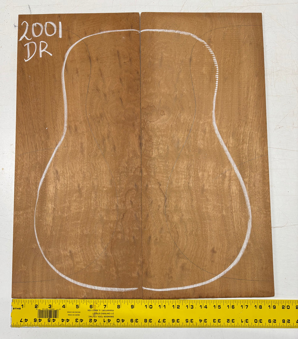 Rare Peacock Flame Mahogany Dreadnought Guitar Back Set #2001