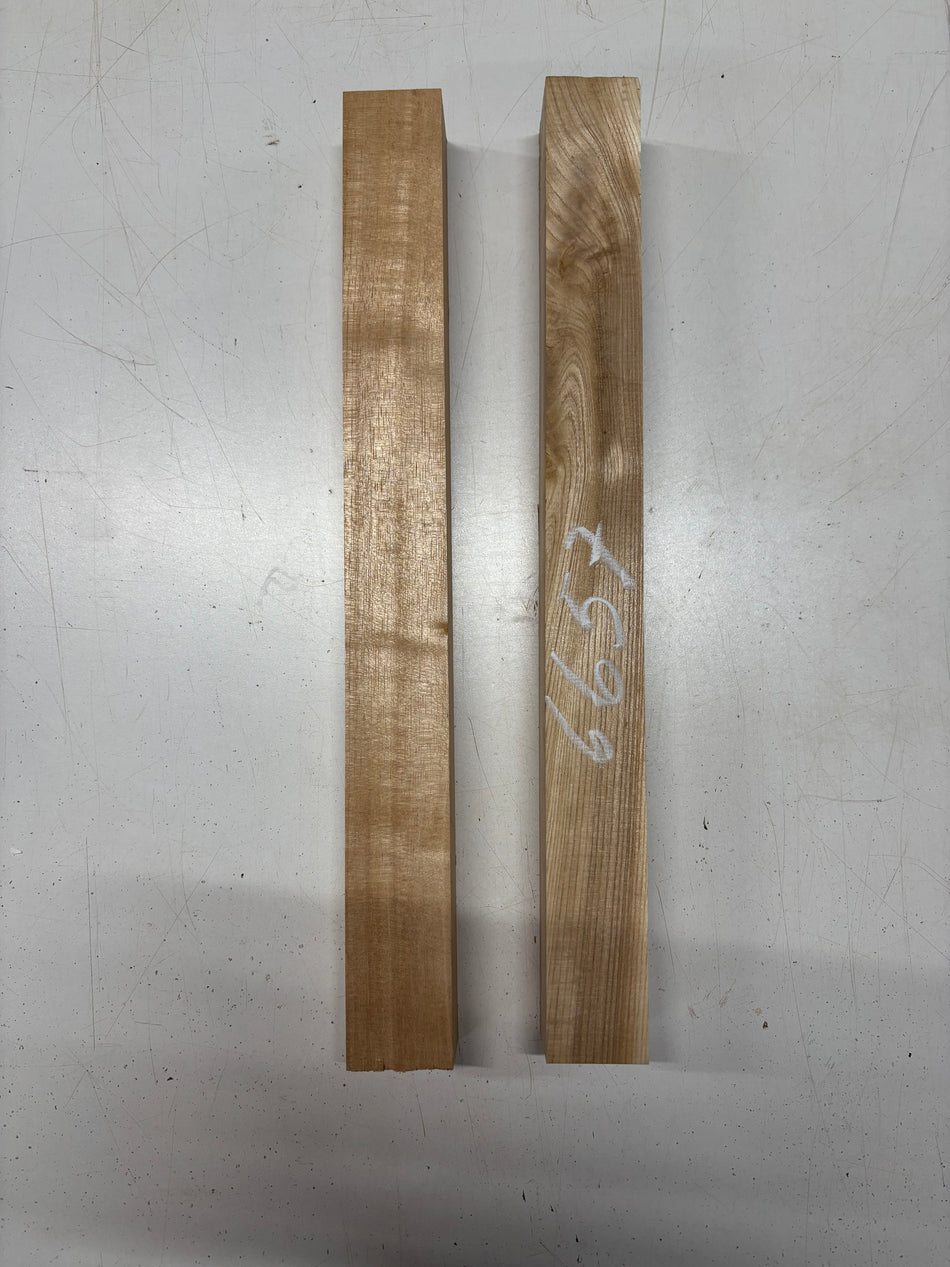 2 Pack, 2 Species White Ash + Spanish Cedar Turning Wood Blanks  White Ash :18"x1-3/4"x1-3/4"   Cedar:18"x1-7/8"x1-5/8" #6657