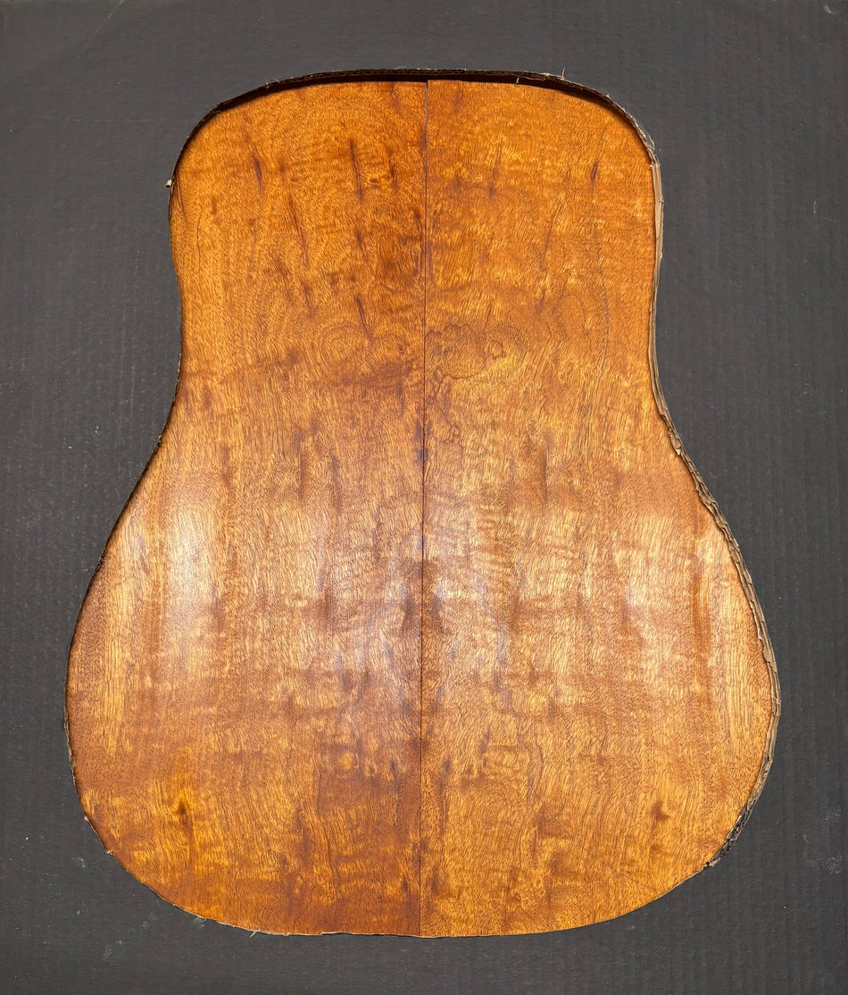 Rare Peacock Flame Mahogany Dreadnought Guitar Back Set #2001