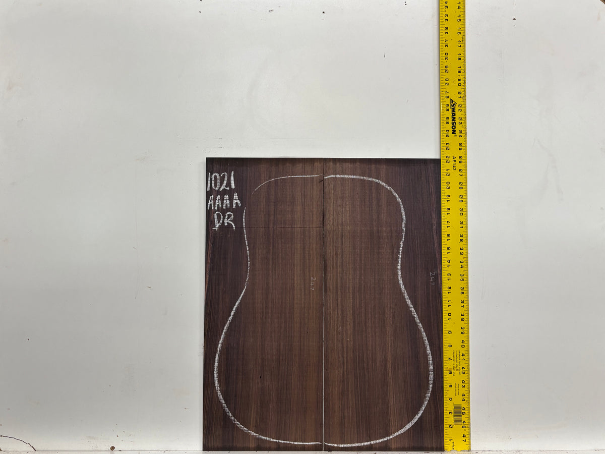 East Indian Rosewood Dreadnought AAAA Grade Guitar Back & Side Set #1021 - Exotic Wood Zone