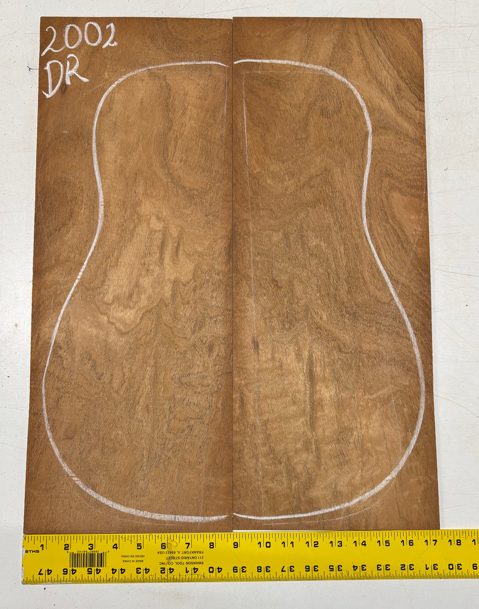 Rare Peacock Flame Mahogany Dreadnought Guitar Back Set #2002