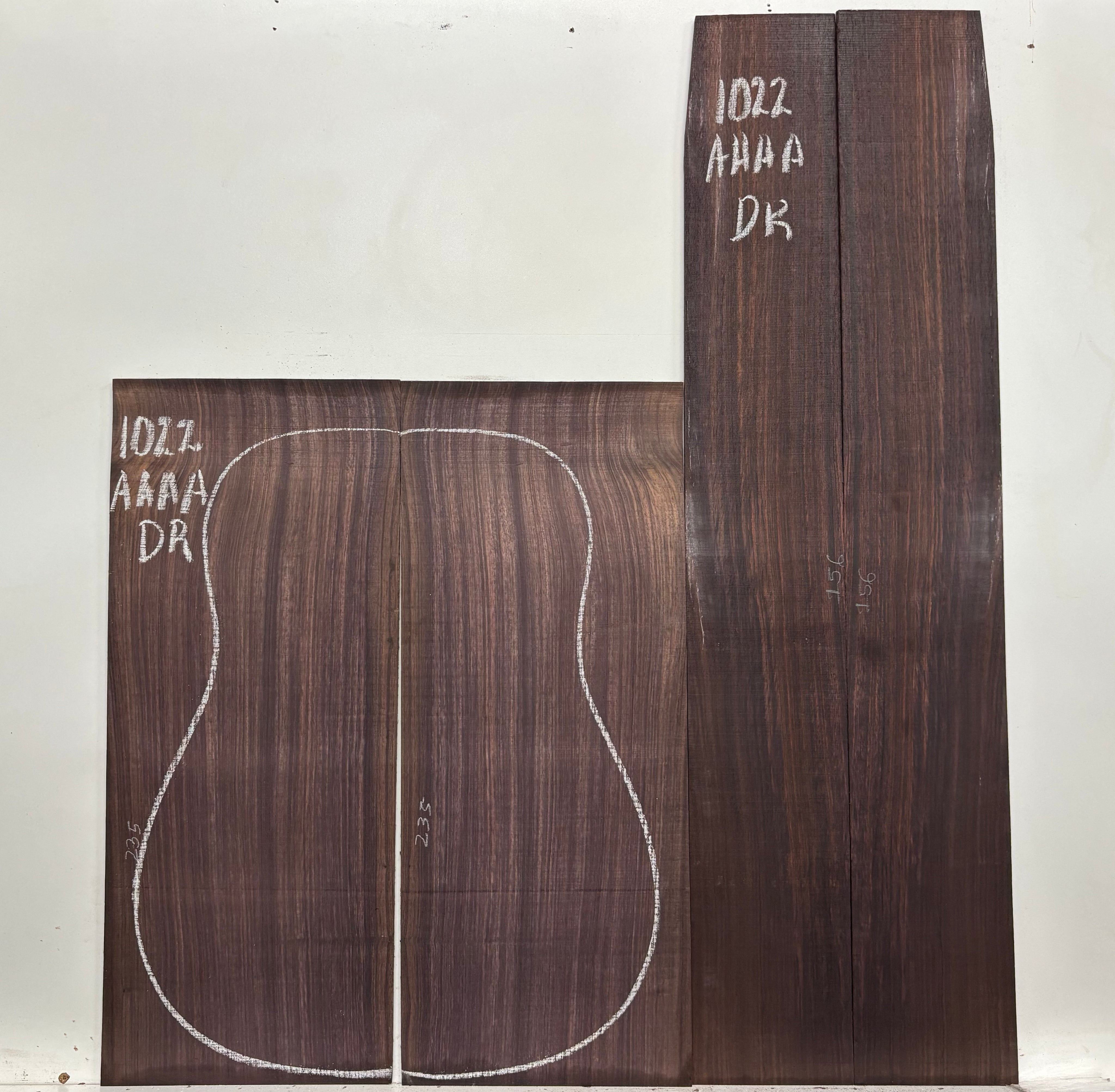 East Indian Rosewood Dreadnought AAAA Grade Guitar Back & Side Set #1022 - Exotic Wood Zone