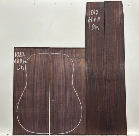 East Indian Rosewood Dreadnought AAAA Grade Guitar Back & Side Set #1022 - Exotic Wood Zone