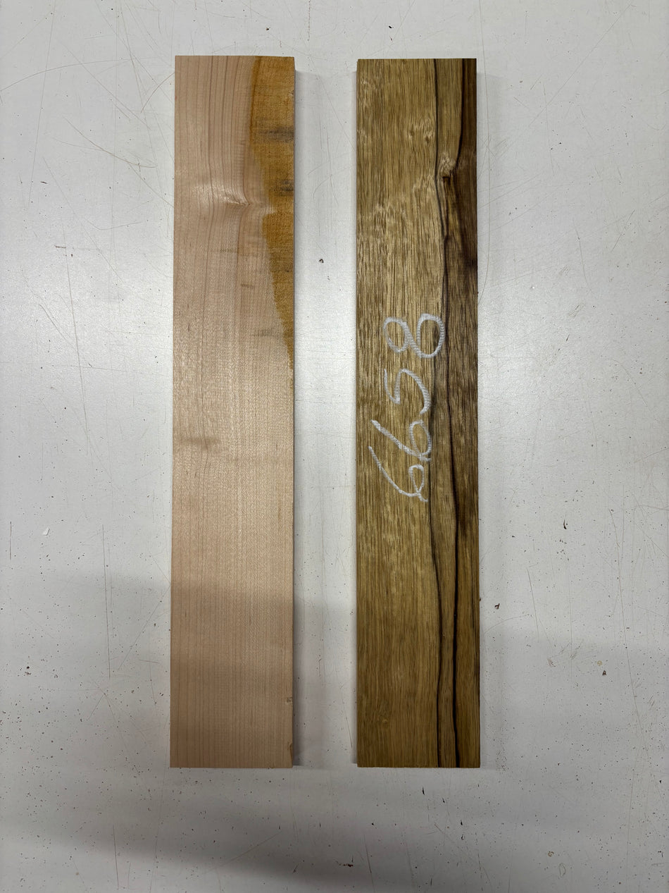 2 Pack, 2 Species Hard Maple + Black Limba Thin Stock Lumber  18"x3"x1/2"#6658
