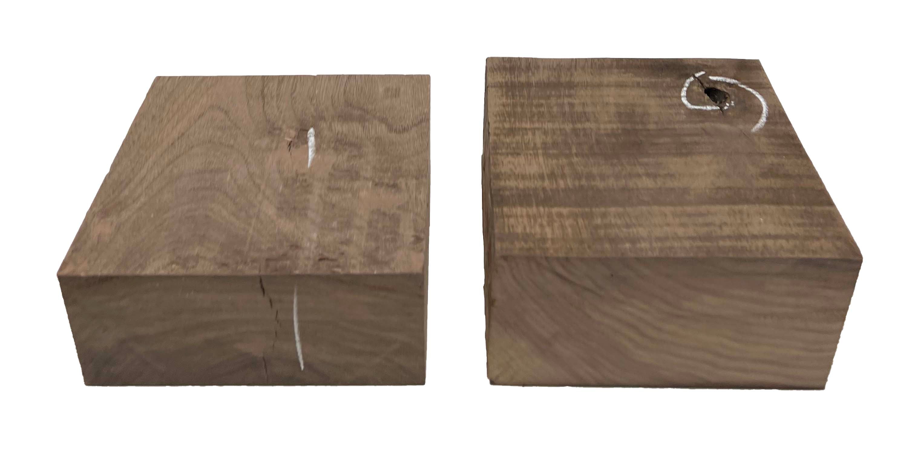 Pack Of 2,  Black Walnut Bowl Blanks 6&quot;x6&quot;x2-5/8&quot; 