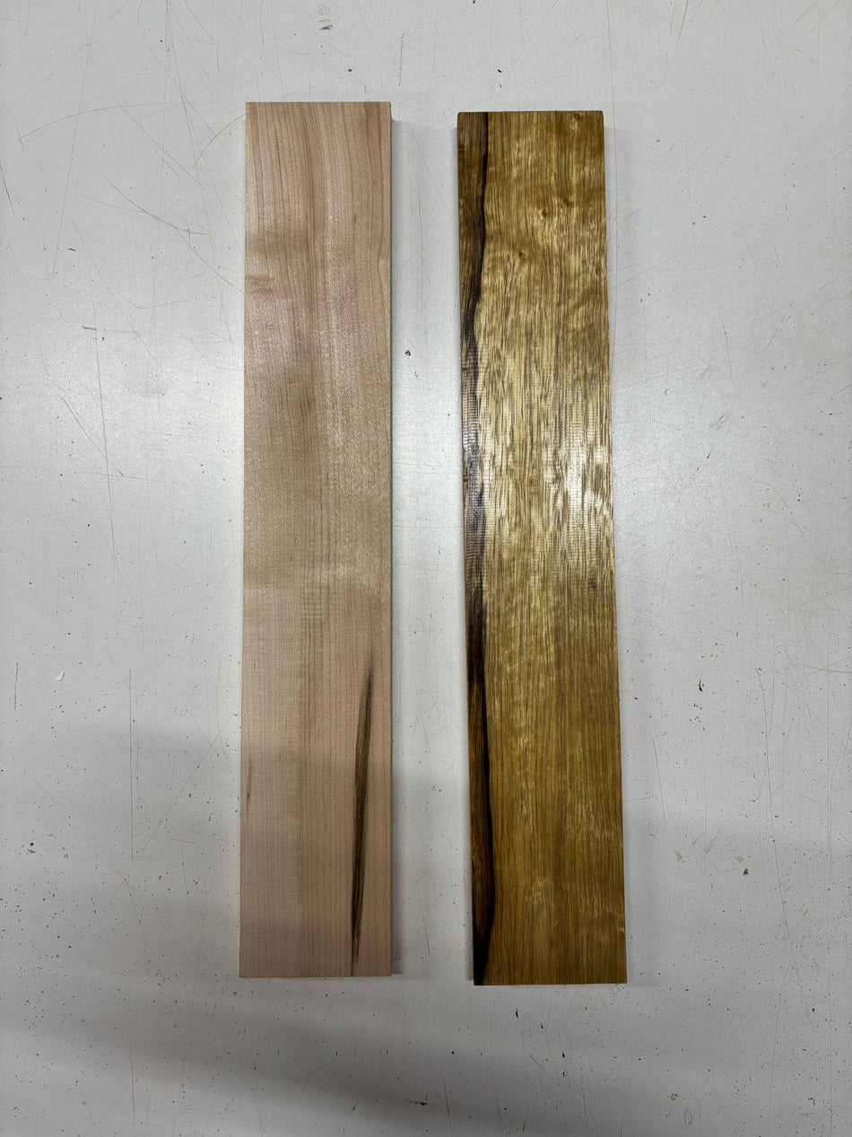 2 Pack, 2 Species Hard Maple + Black Limba Thin Stock Lumber  18"x3"x1/2"#6658