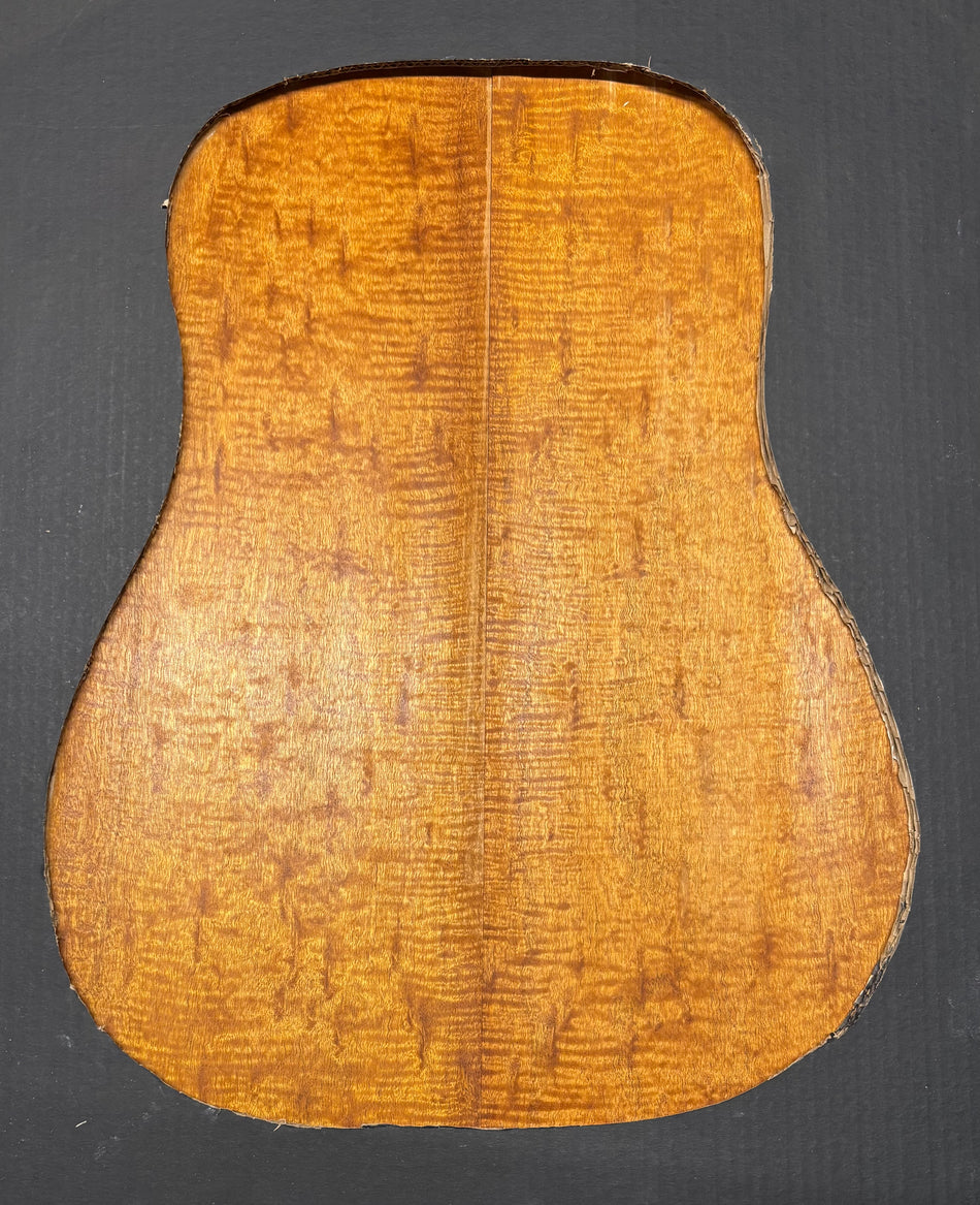 Rare Peacock Flame Mahogany Dreadnought Guitar Back Set #2003