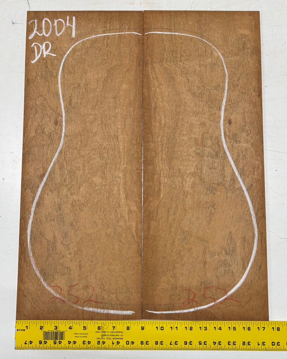 Rare Peacock Flame Mahogany Dreadnought Guitar Back Set #2004