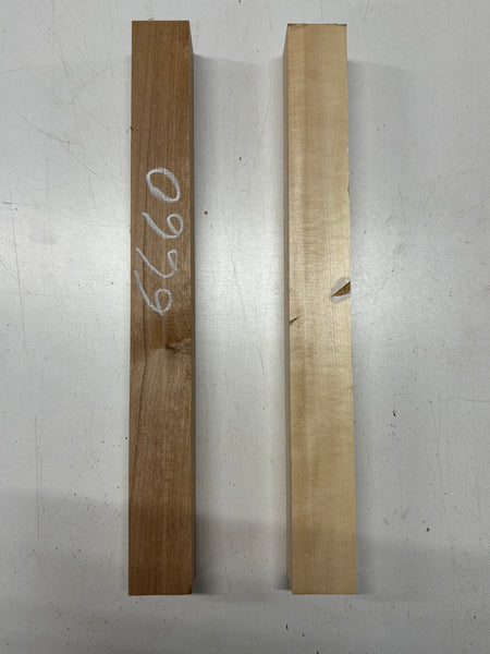2 Pack, 2 Species Basswood + Red Alder Turning Wood Blanks 18"x1-7/8"x1-7/8"#6660 - Exotic Wood Zone