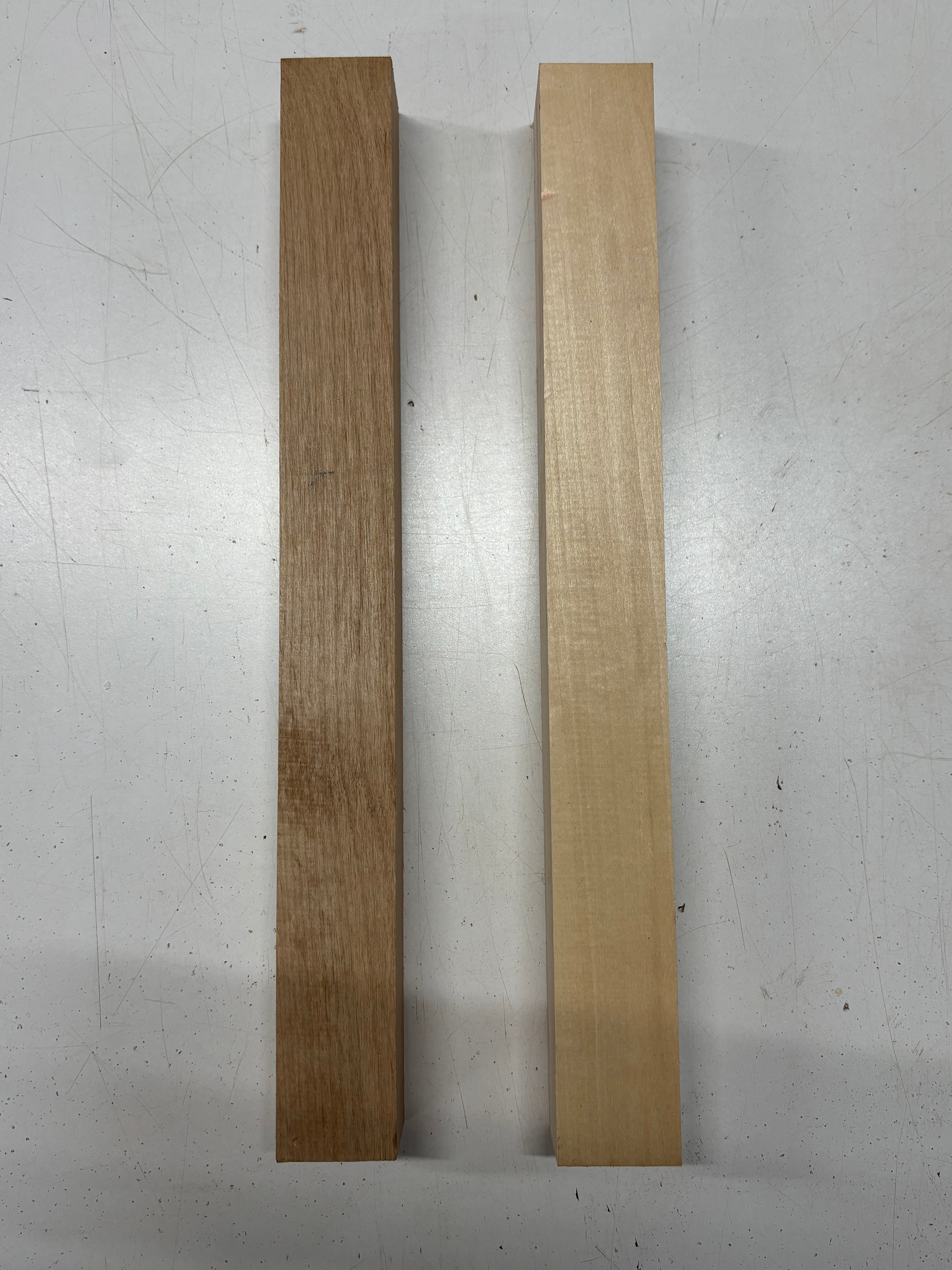 2 Pack, 2 Species Basswood + Red Alder Turning Wood Blanks 18"x1-7/8"x1-7/8"#6660 - Exotic Wood Zone