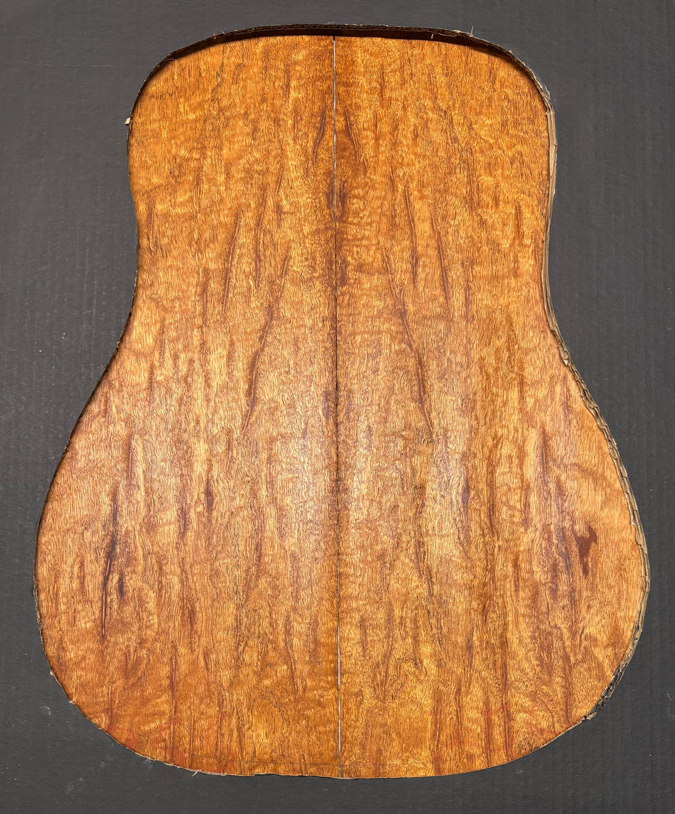 Rare Peacock Flame Mahogany Dreadnought Guitar Back Set #2005