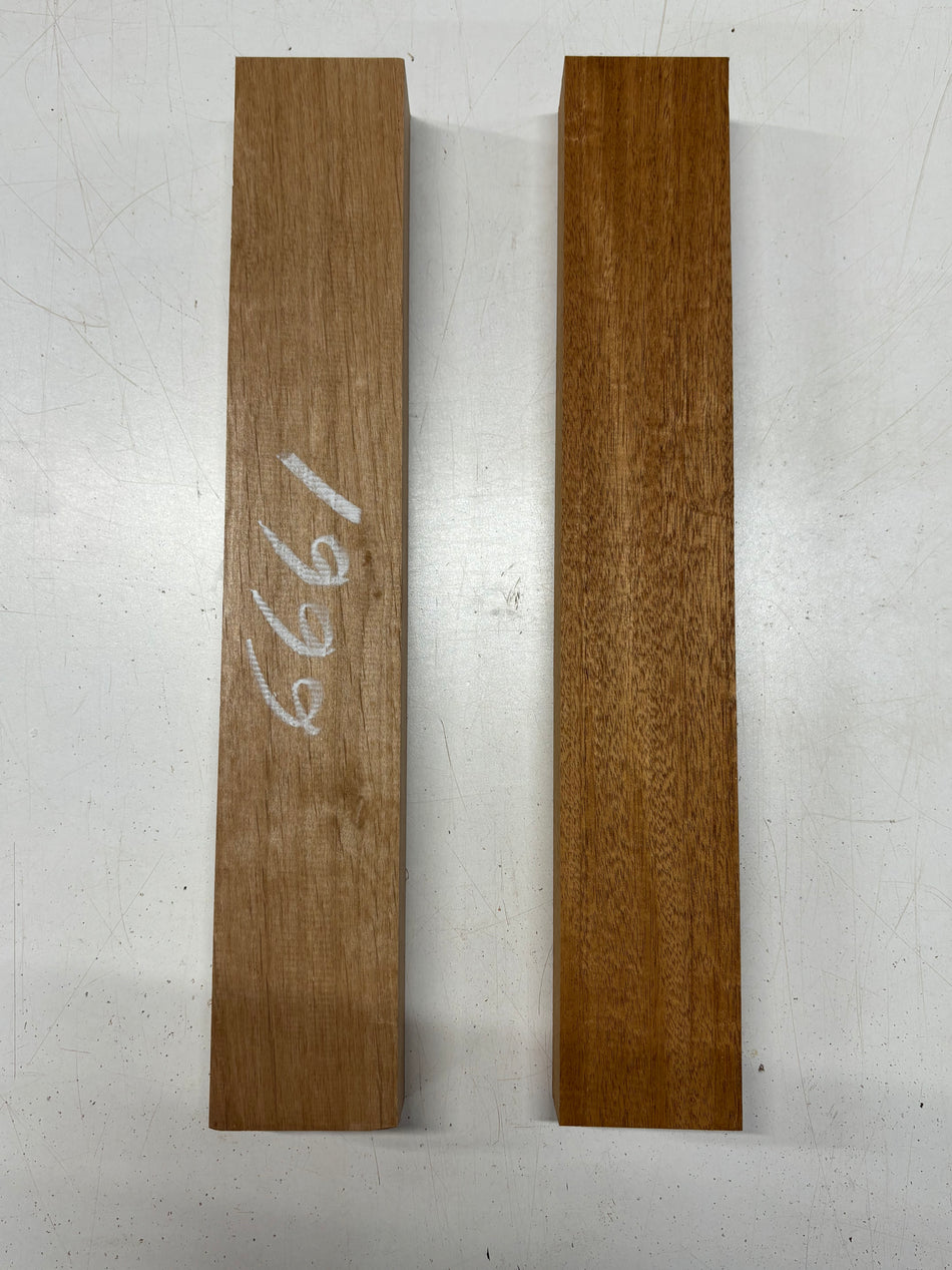 2 Pack, 2 Species Red Alder + Mahogany  Turning Blanks   Alder : 18"x3"x1-7/8"   Mahogany : 18"x3"x1-3/4"#6661