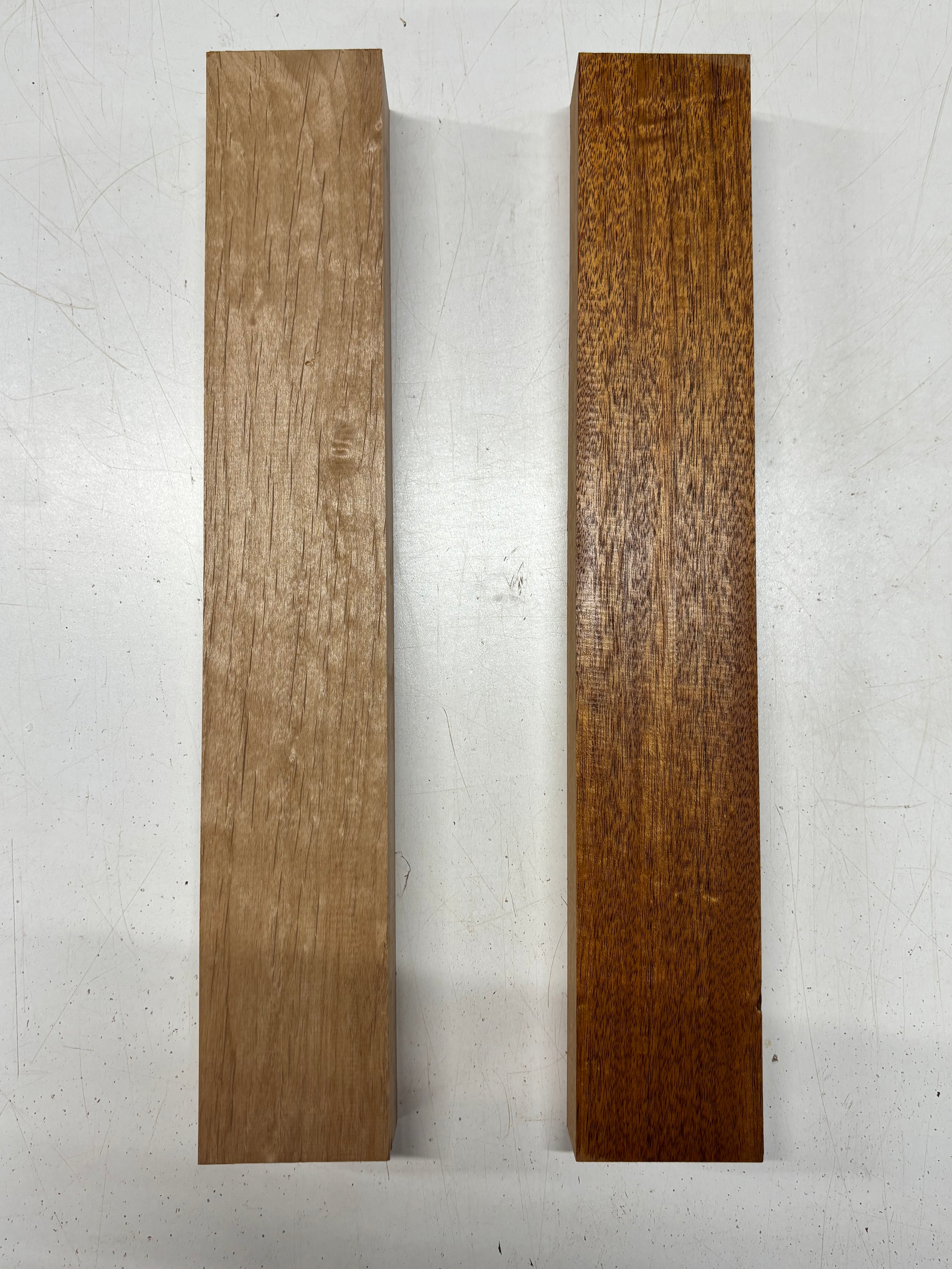 2 Pack, 2 Species Red Alder + Mahogany  Turning Blanks   Alder : 18"x3"x1-7/8"   Mahogany : 18"x3"x1-3/4"#6661 - Exotic Wood Zone