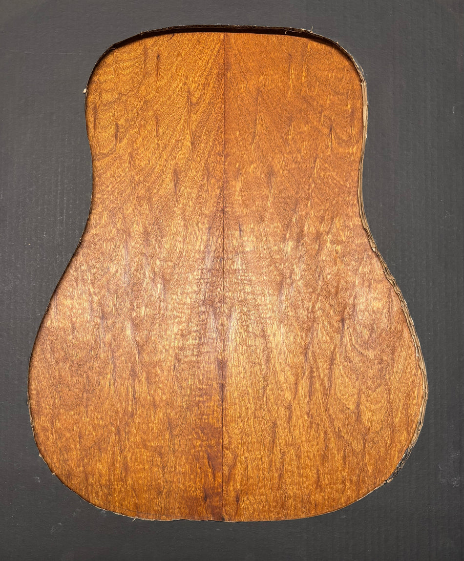 Rare Peacock Flame Mahogany Dreadnought Guitar Back Set #2006