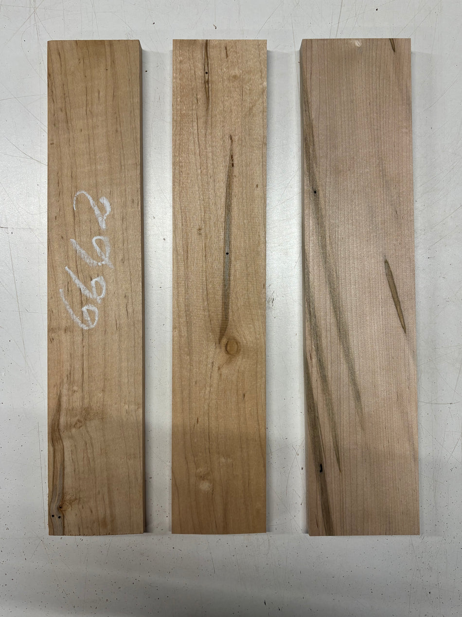 3 Pack, Ambrosia Maple Thin Stock Lumber  18"x3-3/8"x5/8"  , 18"x4"x3/4"#6662