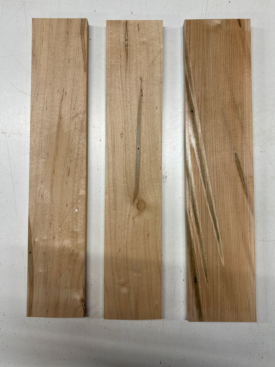 3 Pack, Ambrosia Maple Thin Stock Lumber  18"x3-3/8"x5/8"  , 18"x4"x3/4"#6662