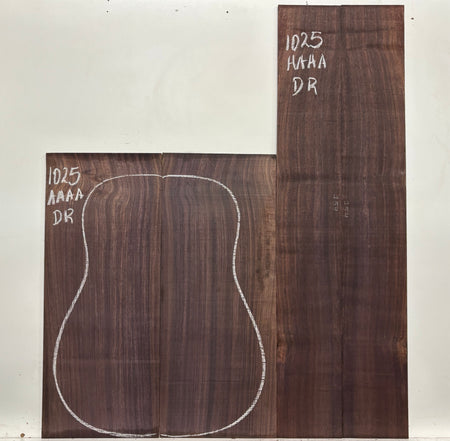 East Indian Rosewood Dreadnought AAAA Grade Guitar Back & Side Set #1025 - Exotic Wood Zone