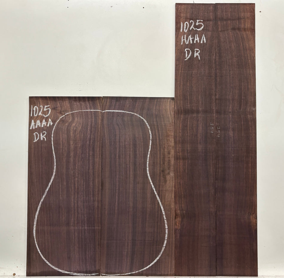 East Indian Rosewood Dreadnought AAAA Grade Guitar Back & Side Set #1025 - Exotic Wood Zone