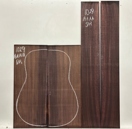 East Indian Rosewood Dreadnought AAAA Grade Guitar Back & Side Set #1029 - Exotic Wood Zone