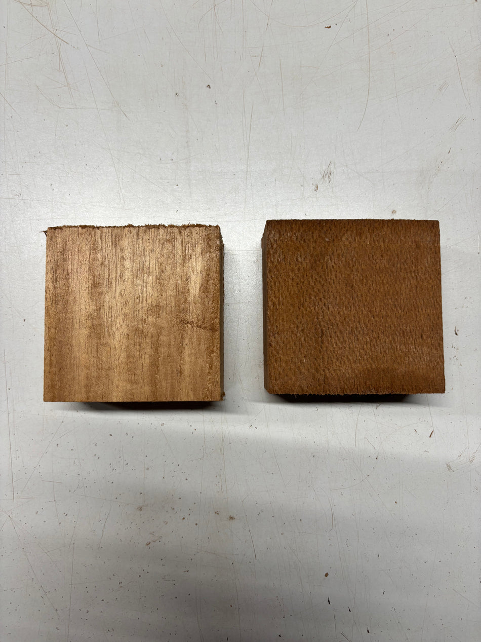 2 Pack, 2 Species Leopardwood + African Mahogany Bowl Blank 4"x4"x2"#5370