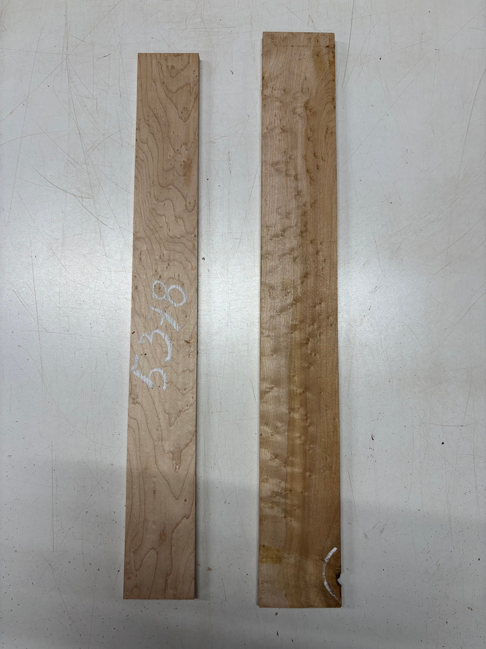 2 Pack, Birdseye Maple Fingerboard Blanks  21"x2-1/2"x3/8"  , 21"x3"x3/8"#5378