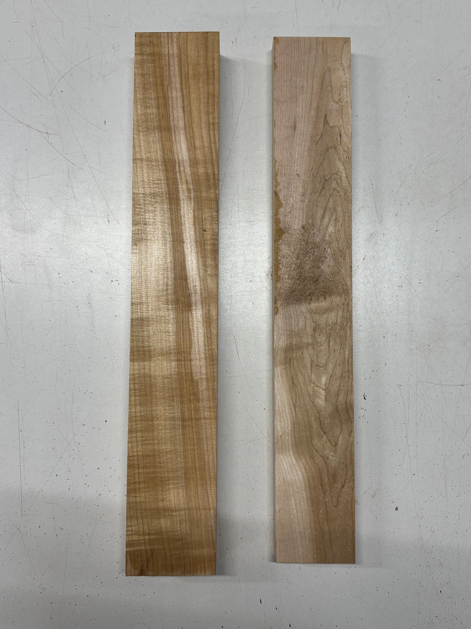 2 Pack, 2 Species Birdseye Maple + Hard Maple Thin Stock Lumber  Birdseye Maple : 18"x2-5/8"x7/8"  Hard Maple : 18"x2-5/8"x1-1/2"#6676