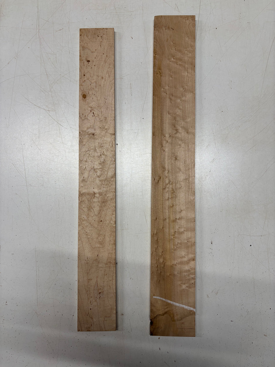 2 Pack, Birdseye Maple Fingerboard Blanks  21"x2-1/2"x3/8"  , 21"x3"x3/8"#5378