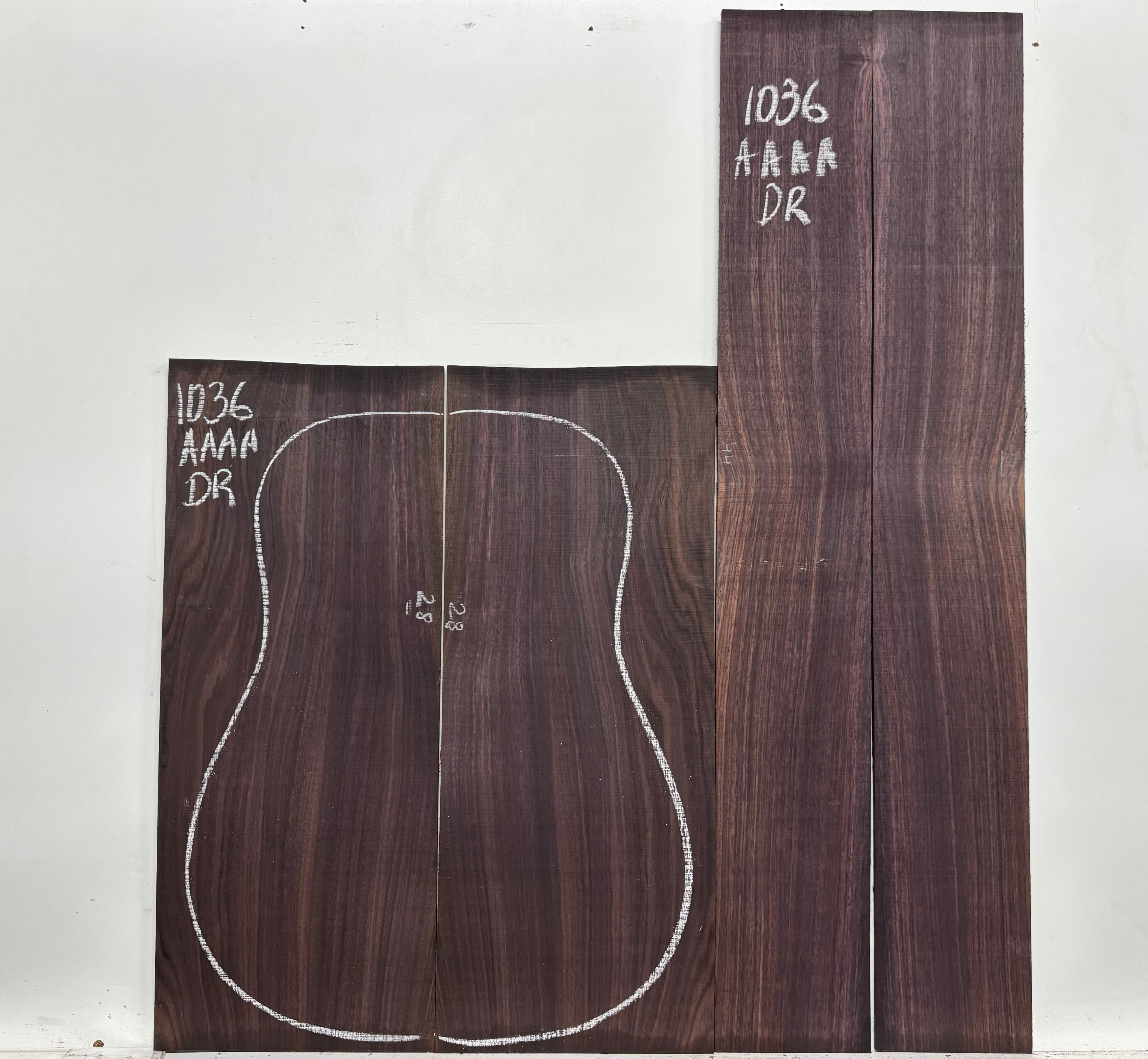 East Indian Rosewood Dreadnought AAAA Grade Guitar Back & Side Set #1036 - Exotic Wood Zone