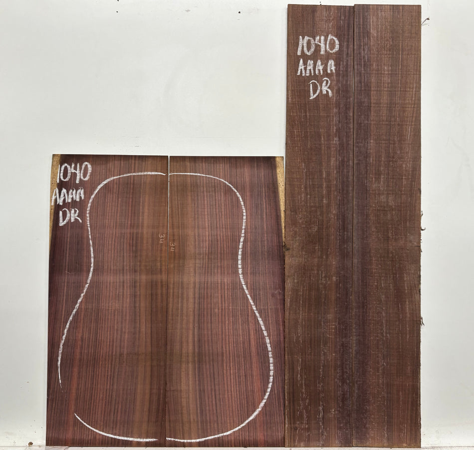 East Indian Rosewood Dreadnought AAAA Grade Guitar Back & Side Set #1040 - Exotic Wood Zone