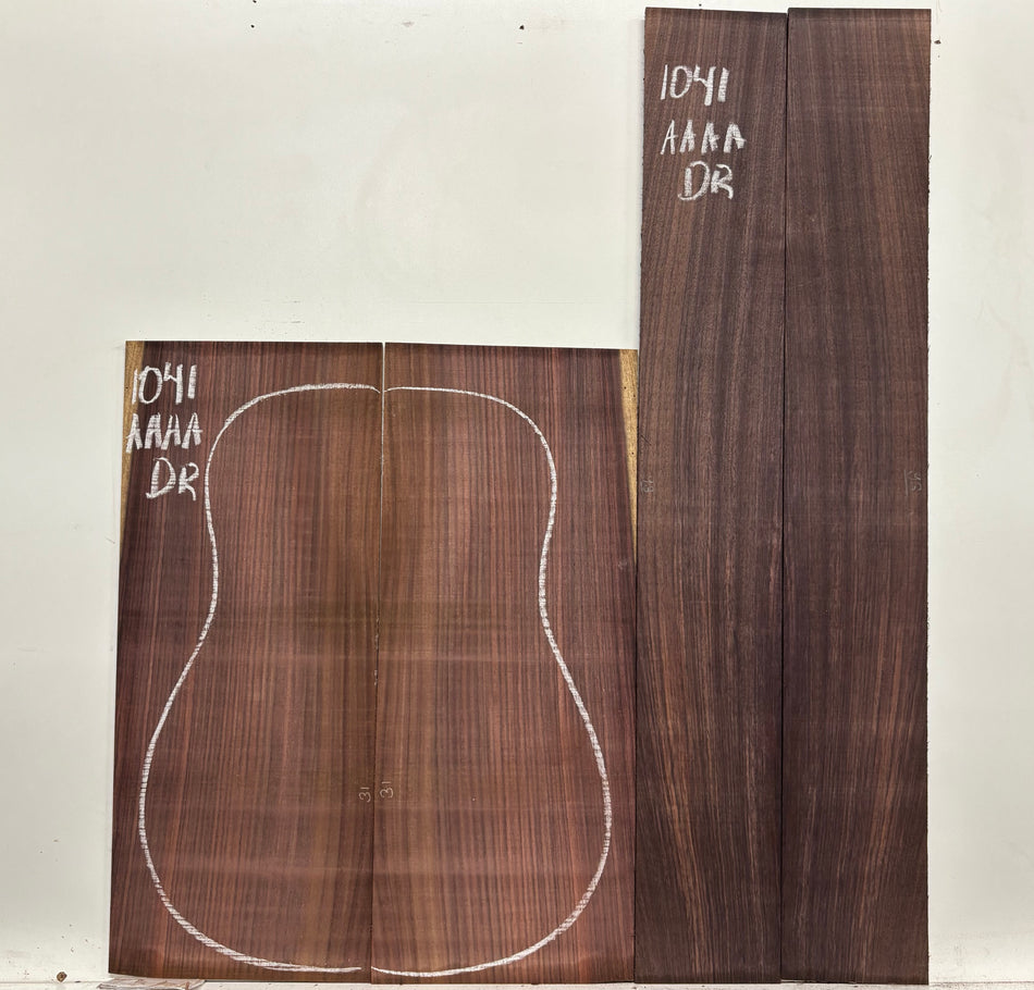 East Indian Rosewood Dreadnought AAAA Grade Guitar Back & Side Set #1041 - Exotic Wood Zone