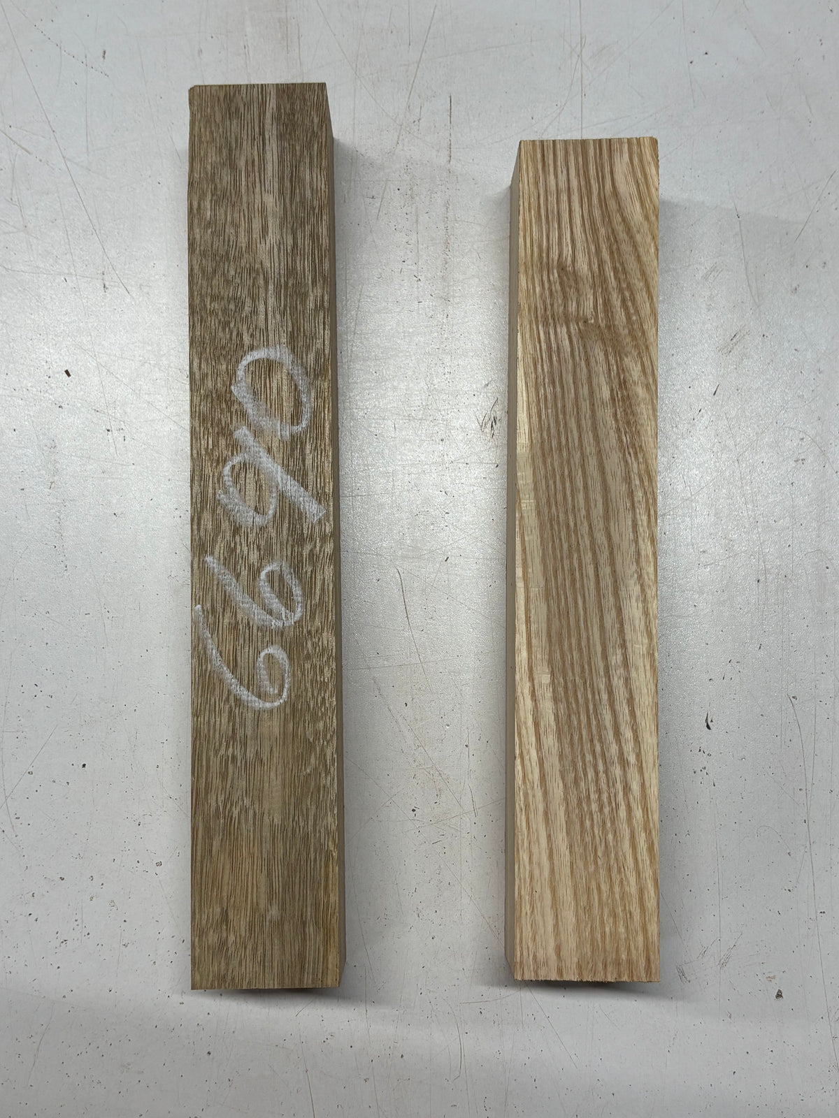 2 Pack, 2 Species White Limba + White Ash Turning Wood Blanks  White Limba : 12"x1-7/8"x1-7/8"  White Ash : 11"x1-7/8"x1-7/8" #6690 - Exotic Wood Zone