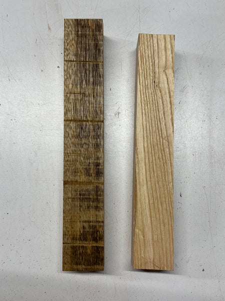 2 Pack, 2 Species White Limba + White Ash Turning Wood Blanks  White Limba : 12"x1-7/8"x1-7/8"  White Ash : 11"x1-7/8"x1-7/8" #6690 - Exotic Wood Zone