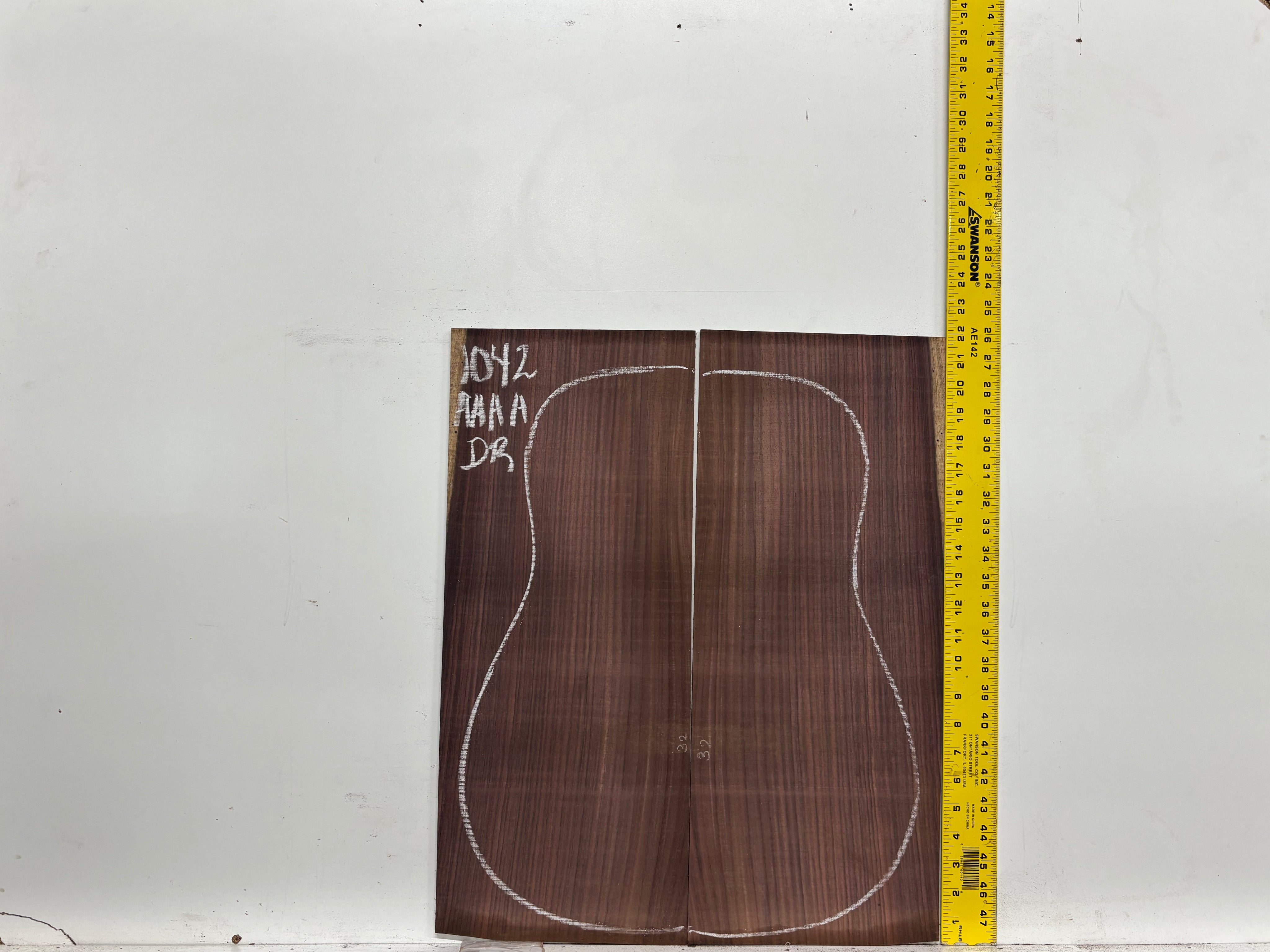 East Indian Rosewood Dreadnought AAAA Grade Guitar Back & Side Set #1042 - Exotic Wood Zone
