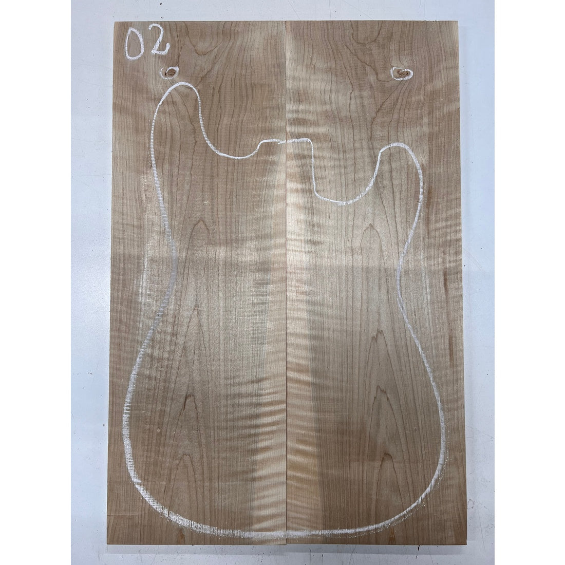 Flame Curly Hard Maple Bookmatched Guitar Drop Tops 21" x 7" x 3/8" #02 - Exotic Wood Zone - Buy online Across USA 