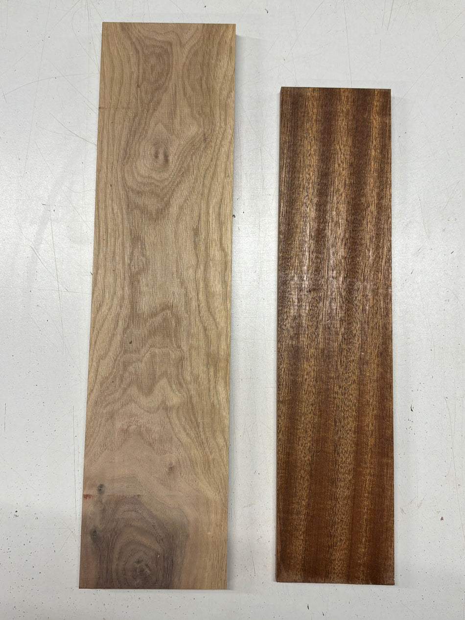 2 Pack, 2 Species Sapele + Walnut Thin Stock Lumber #6693