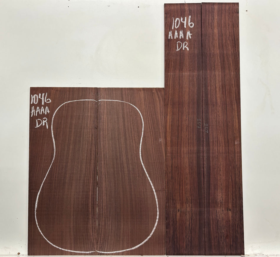 East Indian Rosewood Dreadnought AAAA Grade Guitar Back & Side Set #1046 - Exotic Wood Zone