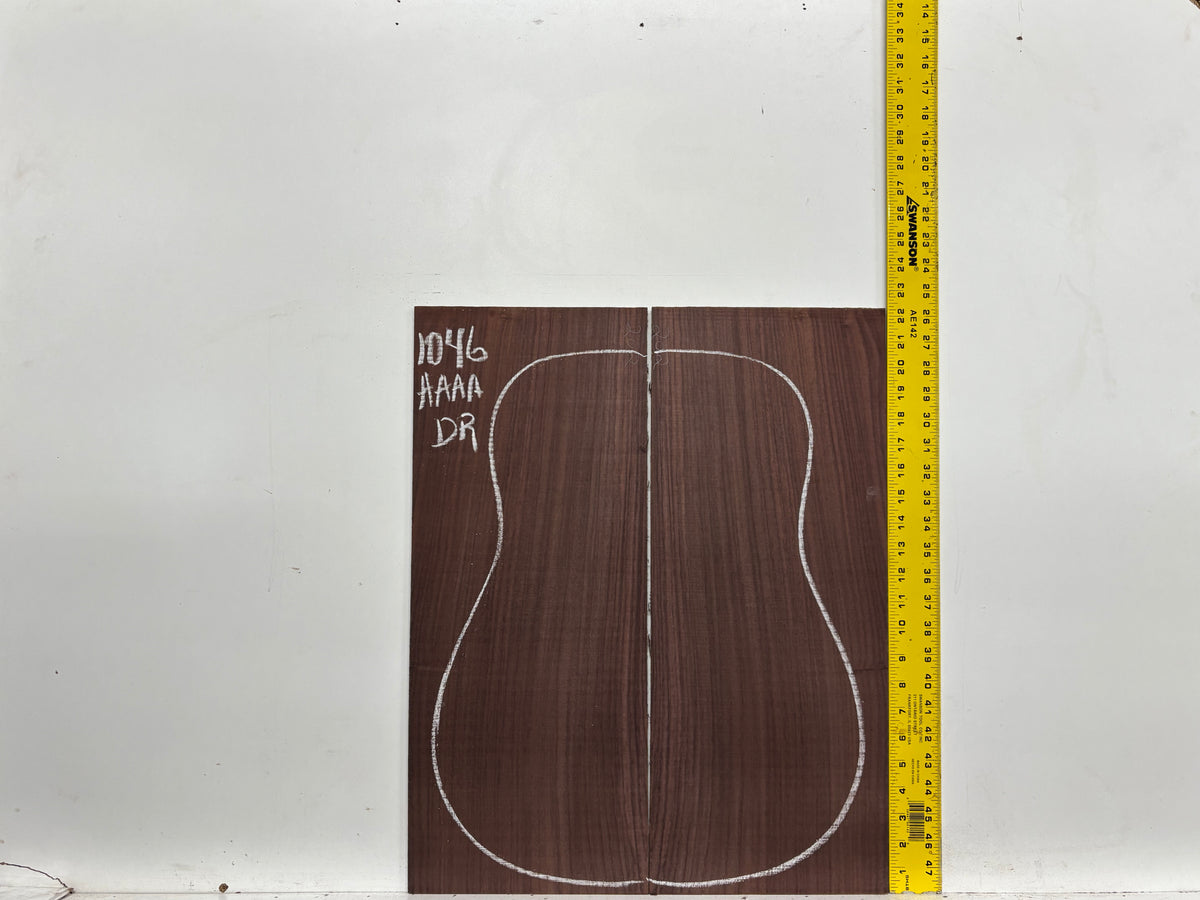 East Indian Rosewood Dreadnought AAAA Grade Guitar Back & Side Set #1046 - Exotic Wood Zone