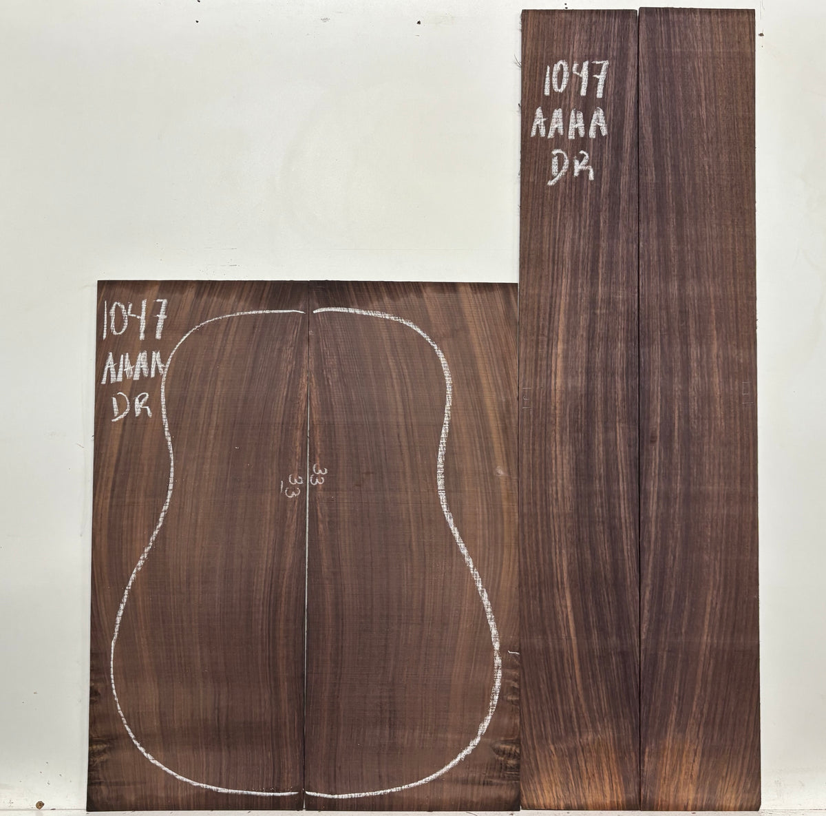 East Indian Rosewood Dreadnought AAAA Grade Guitar Back & Side Set #1047 - Exotic Wood Zone