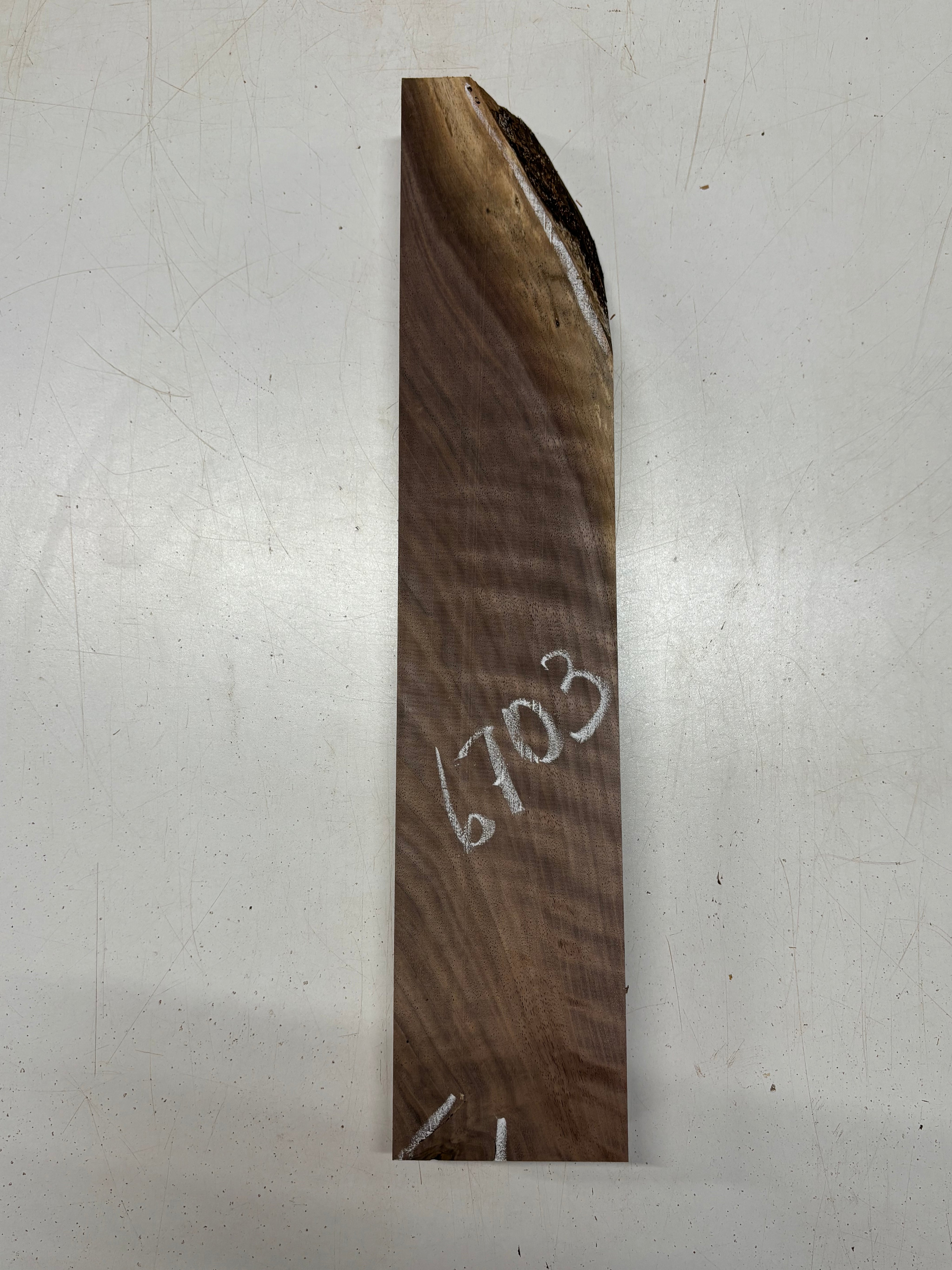 1 Piece, Flame Black Walnut Live Edge Blank 20"x4"x2"#6703 - Exotic Wood Zone